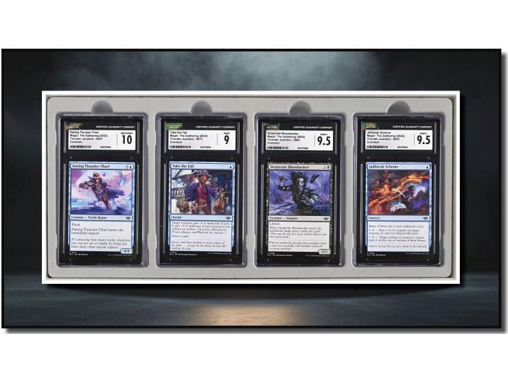 This curated set of four cards is a magnificent visual feast, celebrating the shadowy tactics and clandestine maneuvers of th